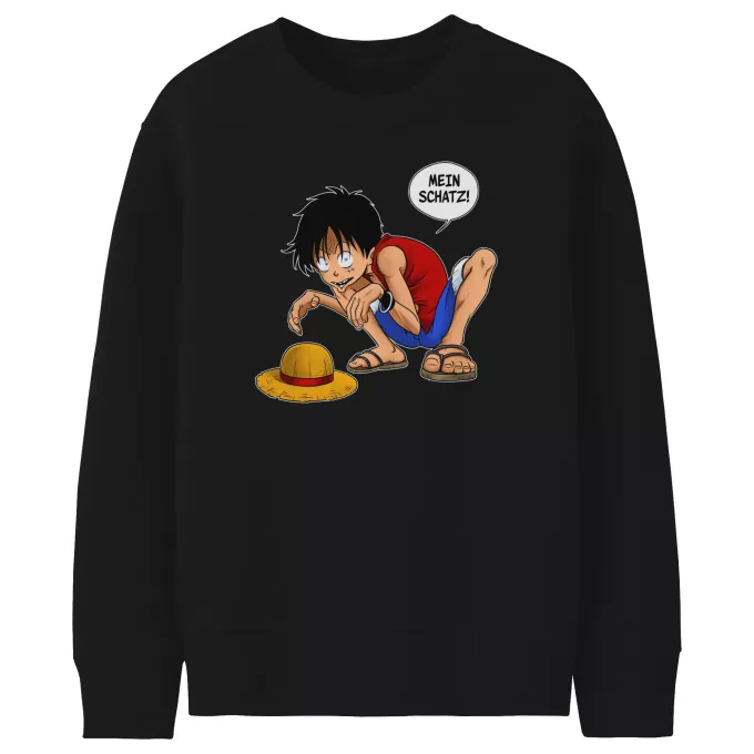 Kinder Sweatshirt Parodie auf One Piece Ruffy Hak Versioni und Gollum