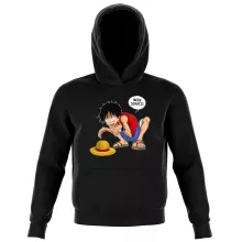 Ruffy Hak Versioni Kinder Kapuzenpullover “Ruffy Hak Versioni und Gollum” – Parodie auf One Piece