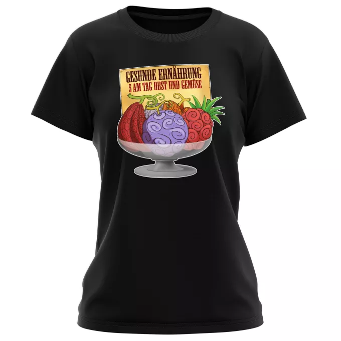 Damen T-shirts Parodie auf One Piece Teufelsfrucht - Gum-Gum-Frucht