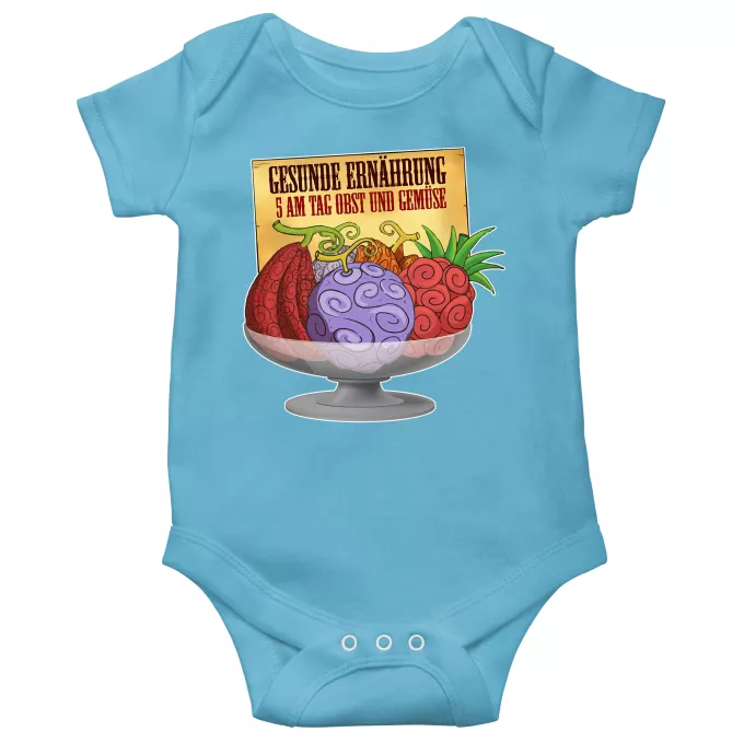 Kurzärmeliger Baby-Bodysuit (Jungen) Parodie auf One Piece Teufelsfrucht - Gum-Gum-Frucht
