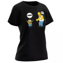 Damen T-shirt “Die Minions und Die Simpsons” – Parodie auf Minions