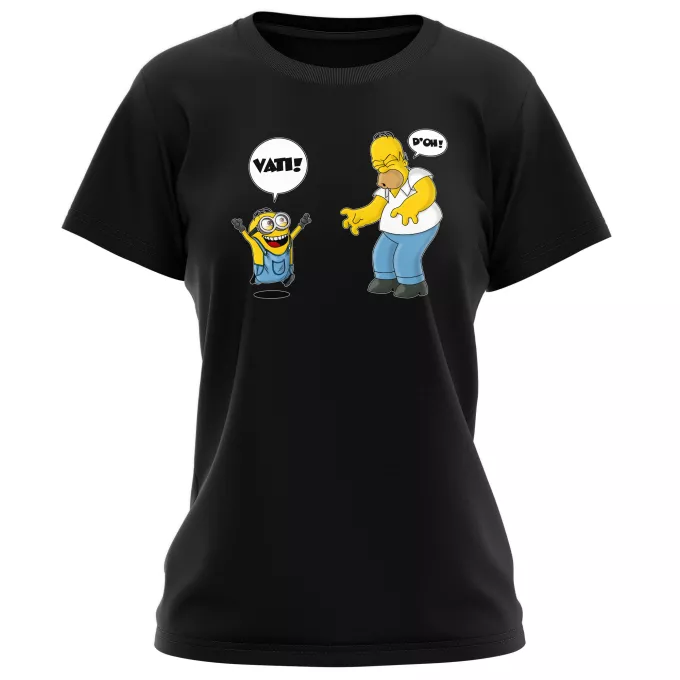 Damen T-shirts Parodie auf Minions Die Minions und Die Simpsons