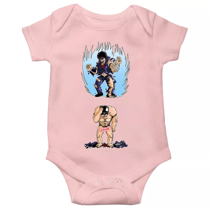 Kurzärmeliger Baby-Bodysuit (Mädchen) Parodie auf Fist of the North Star Kenshiro