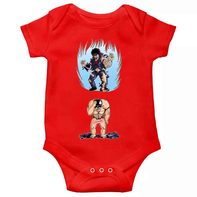 kurzärmelige Baby Strampler Parodie auf Fist of the North Star Kenshiro