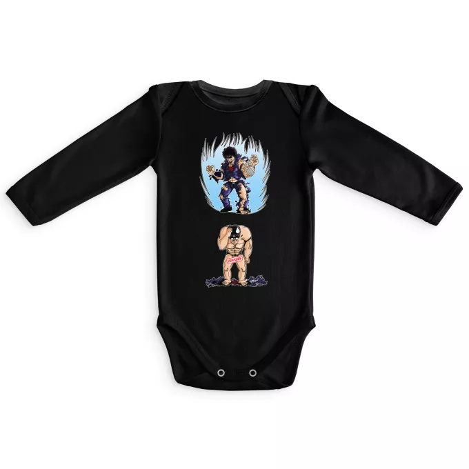 Langärmliges Baby Strampler Parodie auf Fist of the North Star Kenshiro