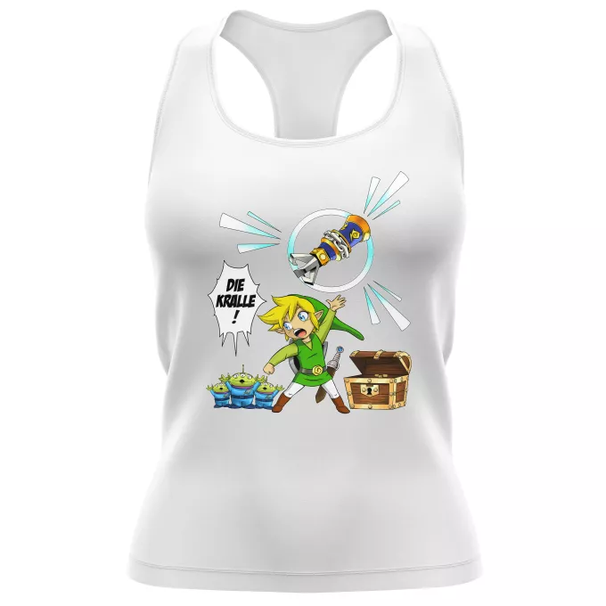 Damen T-shirt Tank top Parodie auf Zelda Link and die Aliens