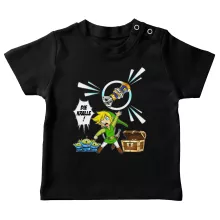 Link Baby T-shirt “Link and die Aliens” – Parodie auf Zelda