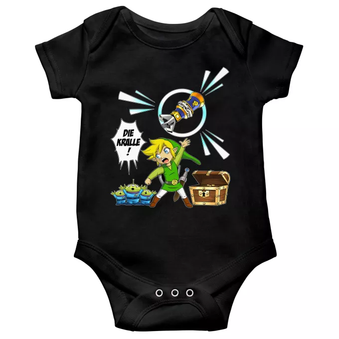 kurzärmelige Baby Strampler Parodie auf Zelda Link and die Aliens