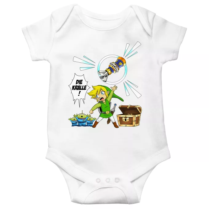 kurzärmelige Baby Strampler Parodie auf Zelda Link and die Aliens