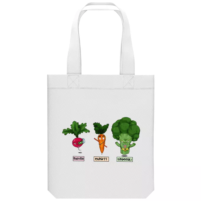 Bolsa (Tote Bag) de algodón orgánico Parodia Dragon Ball Z -DBZ Son Gokū, Raditz y Broly