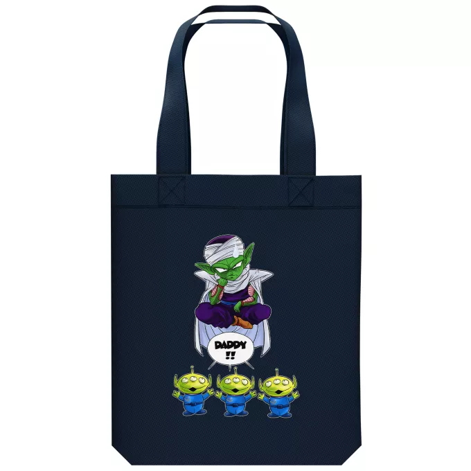 Bolsa (Tote Bag) de algodón orgánico Parodia Dragon Ball Z -DBZ Piccolo y los Aliens