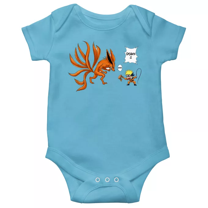 Short-sleeved baby bodysuit (boys) Parody of Naruto Naruto and Kyubi