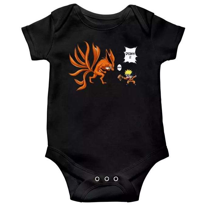 Short sleeve Baby Bodysuits Parody of Naruto Naruto and Kyubi
