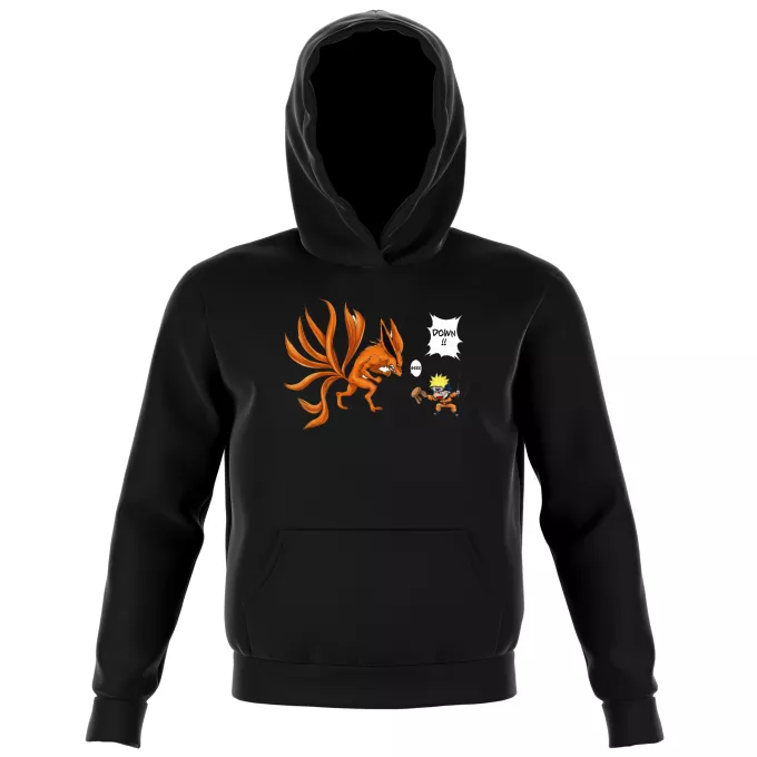 Kids Hooded Sweatshirts Parody of Naruto Naruto and Kyubi