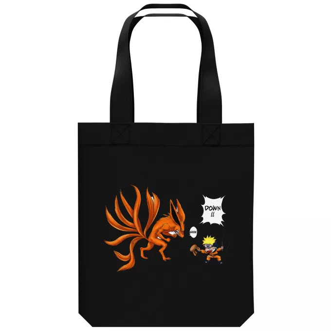 Organic Cotton Tote Bag Parody of Naruto Naruto and Kyubi