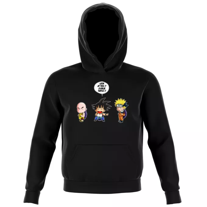 Kaptische sweatshirts voor kinderen Parodie Naruto Son Goku, Kuririn en Naruto