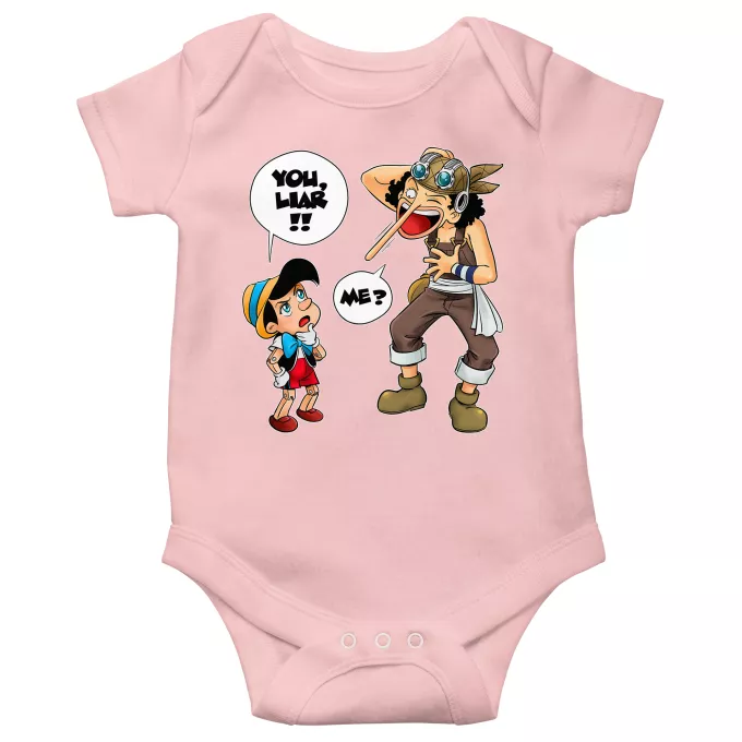 Short-sleeved baby bodysuit (Girls) Parody of One Piece Usopp
