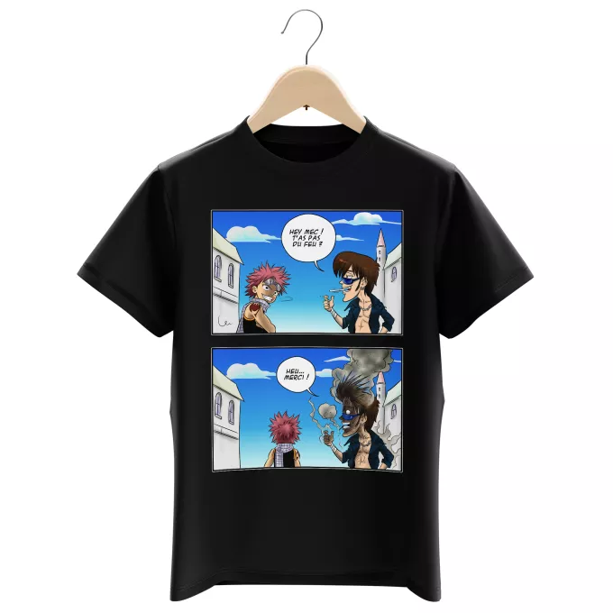 T-shirts Enfants Garçons Parodie Fairy Tail Hey mec, t'as pas du feu ? - Natsu Dragnir