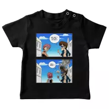 T-shirt bébé Natsu Dragnir « Hey mec, t'as pas du feu ? » – Parodie Fairy Tail