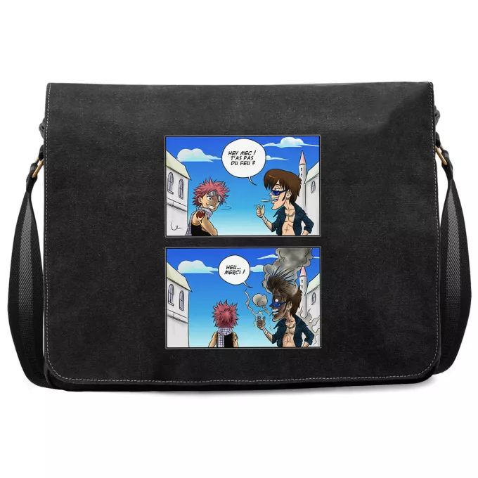Sac à Bandoulière Premium Parodie Fairy Tail Hey mec, t'as pas du feu ? - Natsu Dragnir