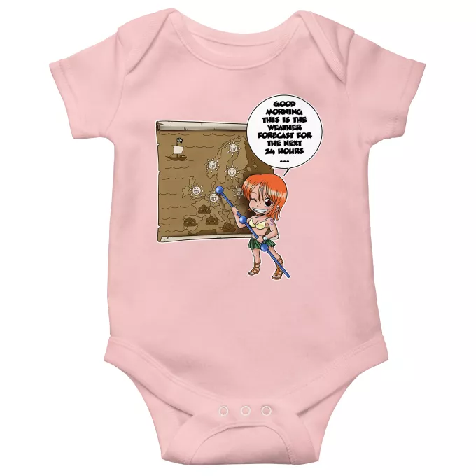 Short-sleeved baby bodysuit (Girls) Parody of One Piece Nami and Vivi