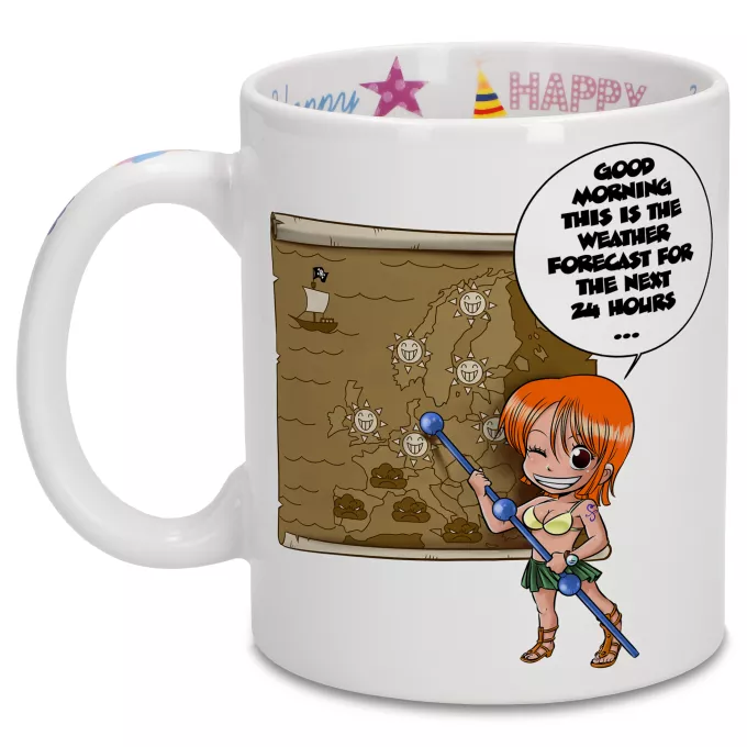 Happy Birthday Mugs Parody of One Piece Nami and Vivi