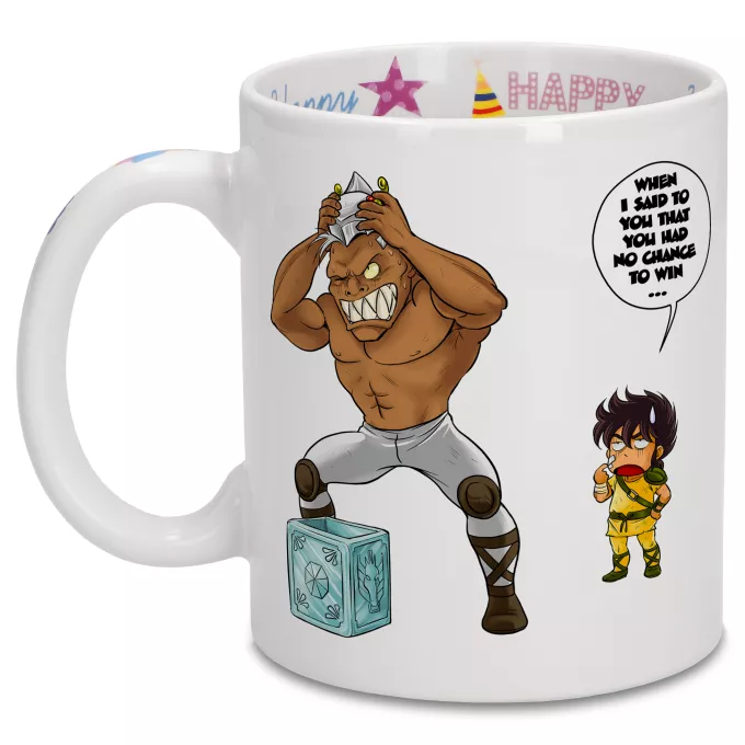 Happy Birthday Mugs Parody of Knights of the Zodiac - Saint Seiya Pegasus Seiya and Cassios