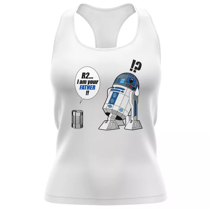 Camiseta Mujer sin mangas Parodia Star Wars R2-D2 - I am your father
