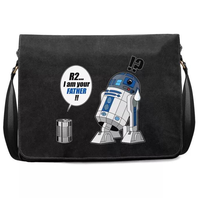 Bolsos bandolera en Lona Parodia Star Wars R2-D2 - I am your father