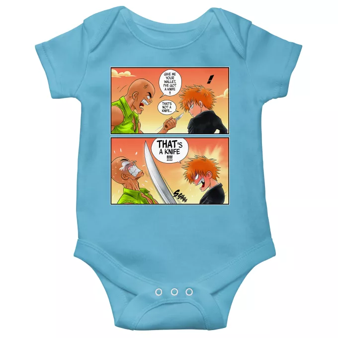 Short-sleeved baby bodysuit (boys) Parody of Bleach Ichigo Kurosaki