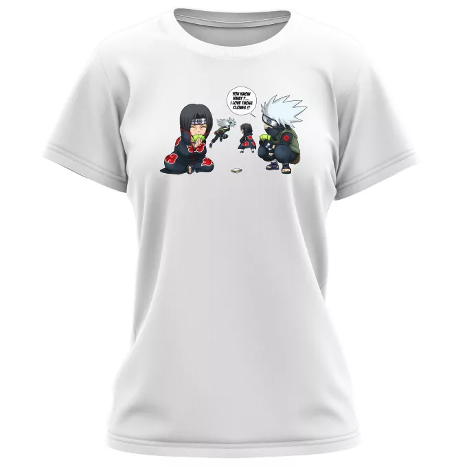 Women T-shirts Parody of Naruto Itachi and Kakashi