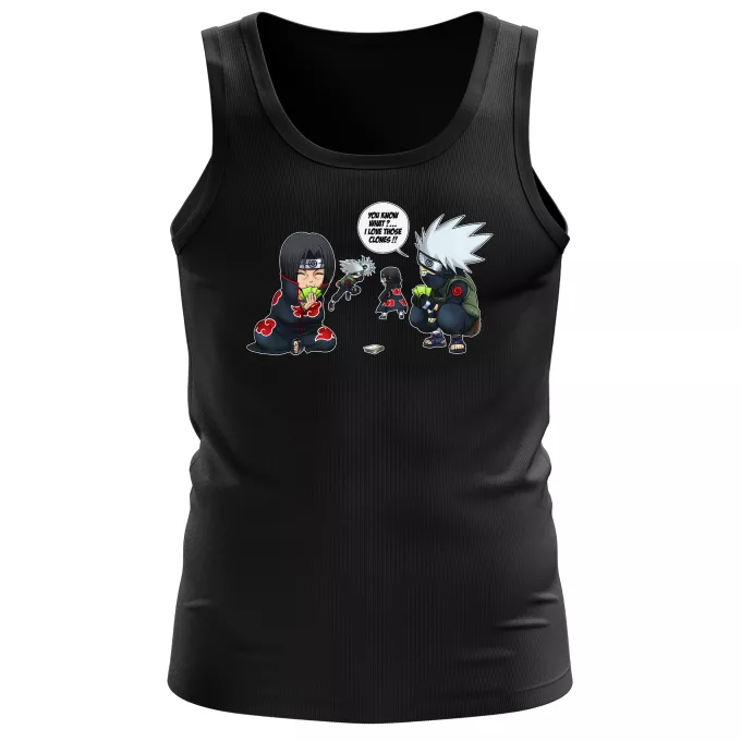 Men Tank Tops Parody of Naruto Itachi and Kakashi