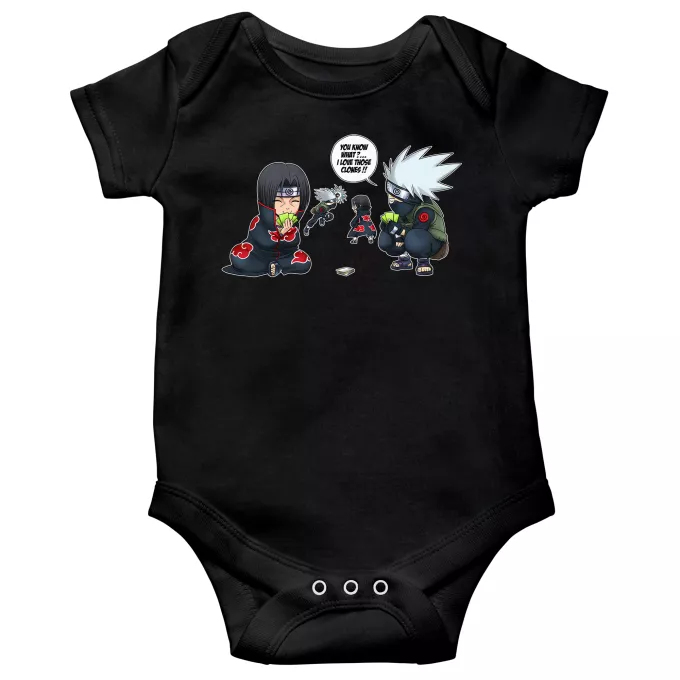 Short sleeve Baby Bodysuits Parody of Naruto Itachi and Kakashi