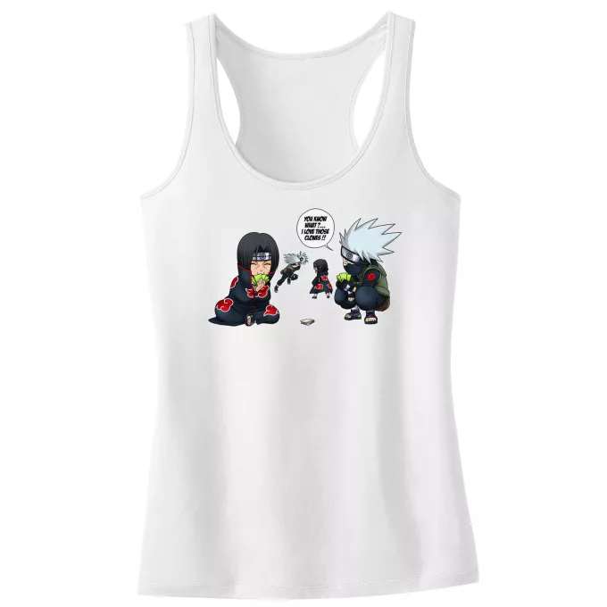 Girls Kids Tank Top Parody of Naruto Itachi and Kakashi