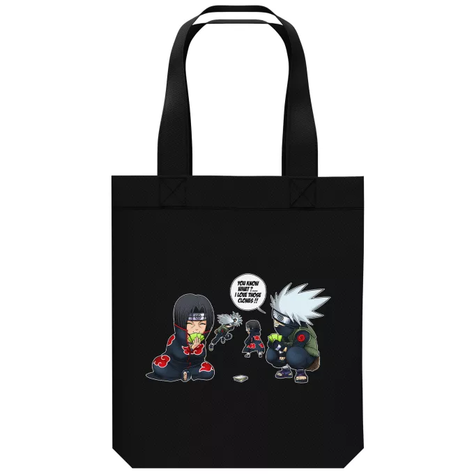 Organic Cotton Tote Bag Parody of Naruto Itachi and Kakashi