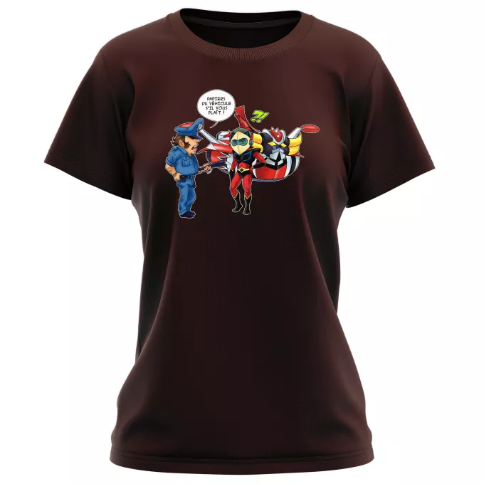 T-shirts Femmes Parodie Goldorak Papiers du véhicule s'il vous plaît ! - Actarus