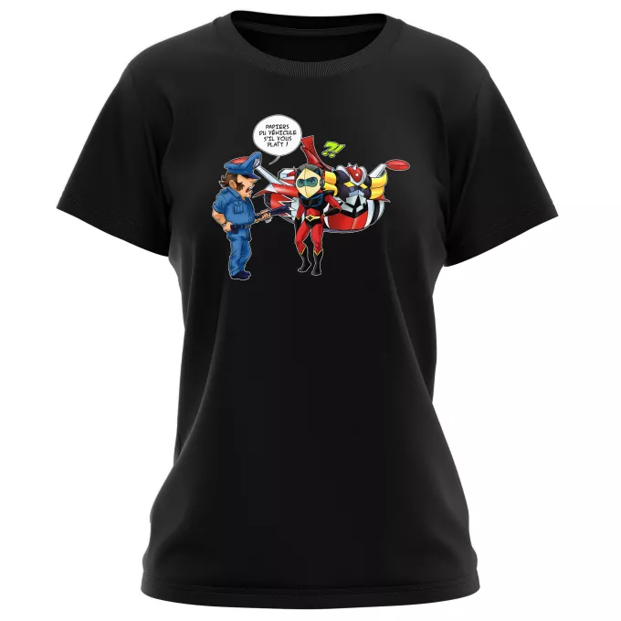 T-shirts Femmes Parodie Goldorak Papiers du véhicule s'il vous plaît ! - Actarus
