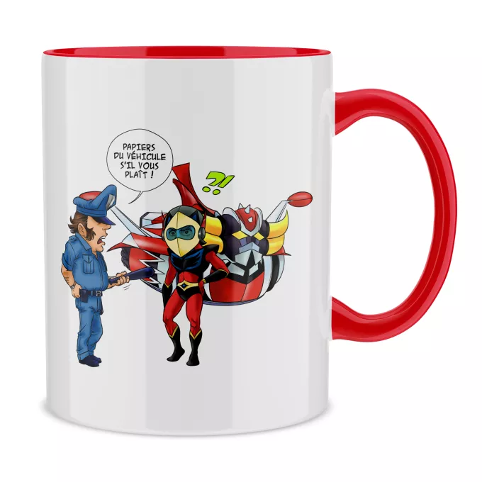Mugs Parodie Goldorak Papiers du véhicule s'il vous plaît ! - Actarus
