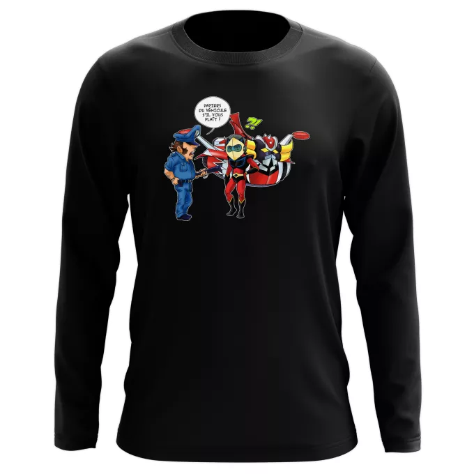 T-Shirts manches longues Parodie Goldorak Papiers du véhicule s'il vous plaît ! - Actarus