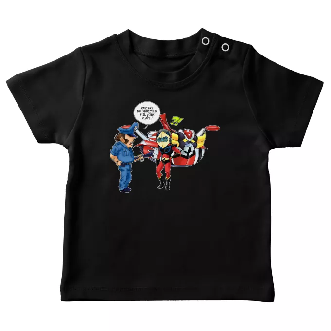 T-shirts bébé Parodie Goldorak Papiers du véhicule s'il vous plaît ! - Actarus