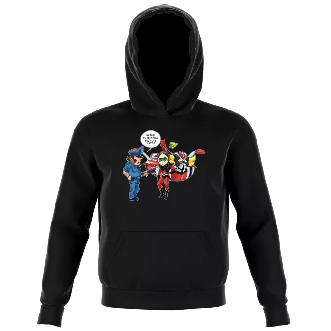 Sweat-shirts à Capuche Enfant Parodie Goldorak Papiers du véhicule s'il vous plaît ! - Actarus