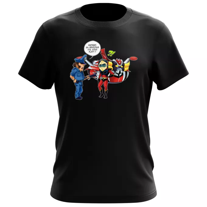 T-shirts Hommes Parodie Goldorak Papiers du véhicule s'il vous plaît ! - Actarus