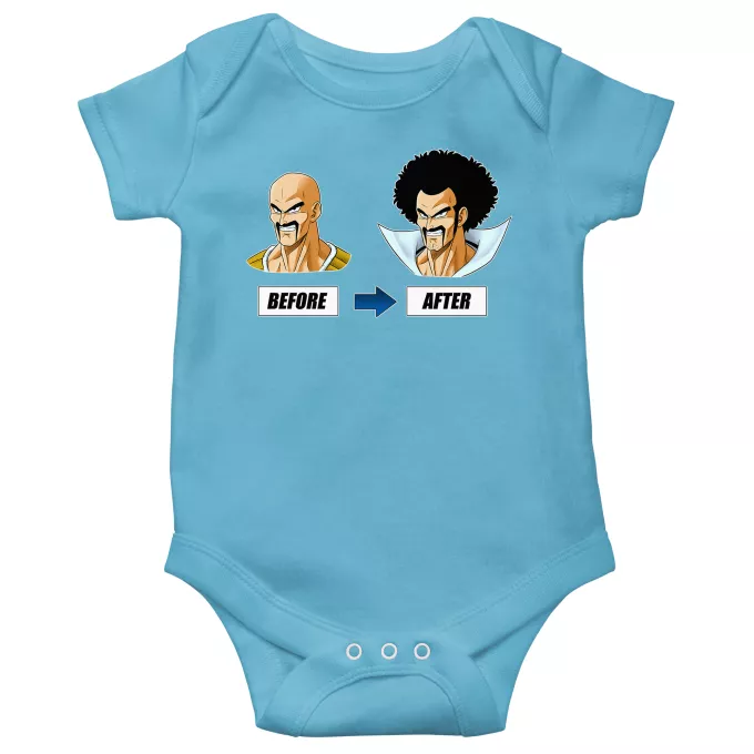 Short-sleeved baby bodysuit (boys) Parody of Dragon Ball Z - DBZ Mister Satan and Nappa