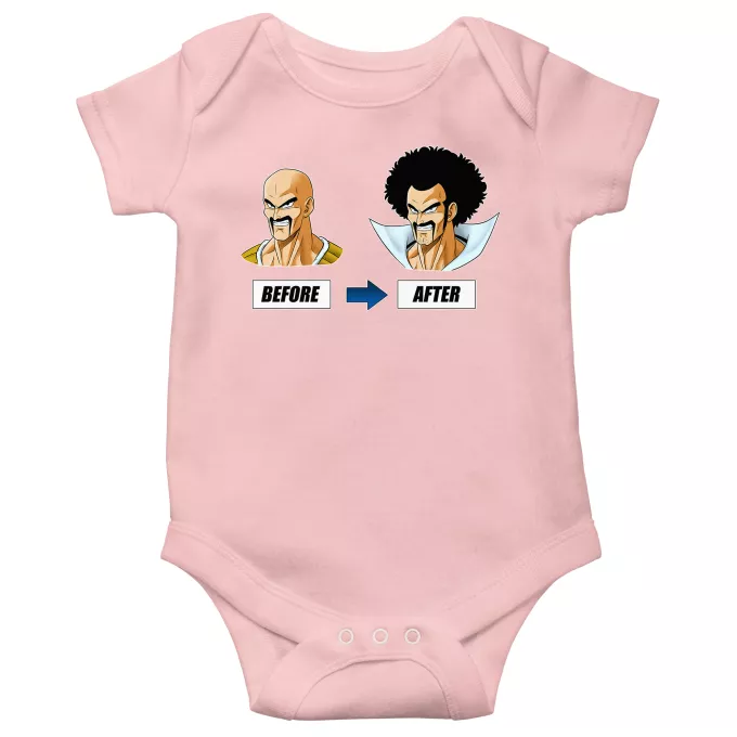 Short-sleeved baby bodysuit (Girls) Parody of Dragon Ball Z - DBZ Mister Satan and Nappa