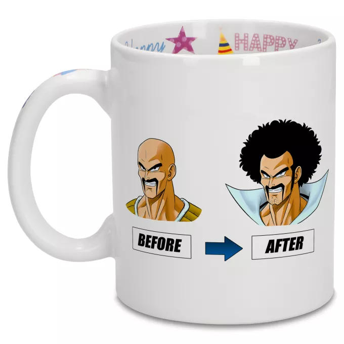 Happy Birthday Mugs Parody of Dragon Ball Z - DBZ Mister Satan and Nappa
