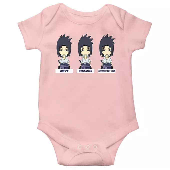 Short-sleeved baby bodysuit (Girls) Parody of Naruto Sasuke
