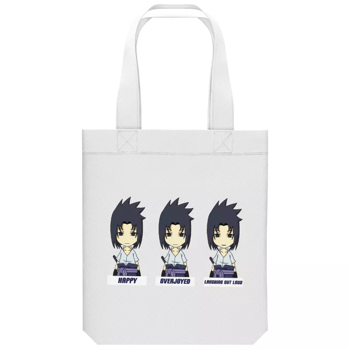 Organic Cotton Tote Bag Parody of Naruto Sasuke