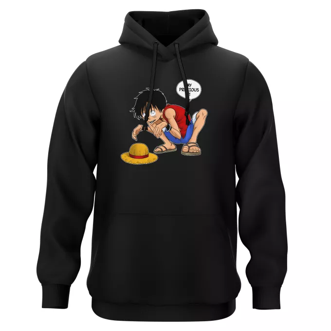 Hooded Sweatshirts Parody of One Piece Luffy and Gollum - My Precious