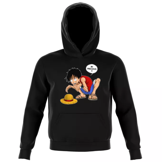Kids Hooded Sweatshirts Parody of One Piece Luffy and Gollum - My Precious