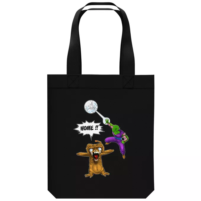 Organic Cotton Tote Bag Parody of Dragon Ball Z - DBZ Piccoloand ET the Extra-Terrestrial